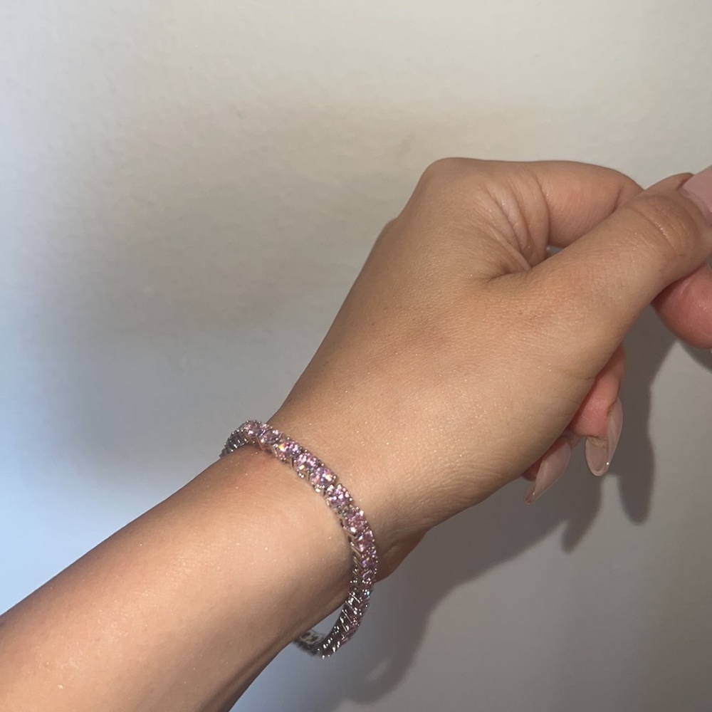 Pink Diamond Tennis Bracelet - Picture 4 of 4